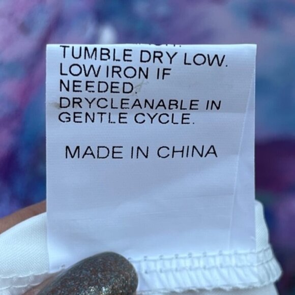 DALIA MACPHEE Purple Multi Floral Button Down Dress Long Sleeve Ruffled Lrge NWT - Picture 15 of 16